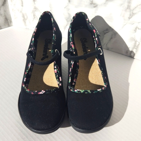 Skechers CALI Black Mary Jane Slip On Wedge Sandals (8.5) - Picture 2 of 9